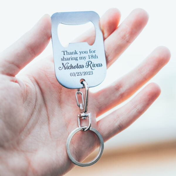 Bulk, Customized, Engraved Keychains – Customized Promotional Giveaways – Commercial gifts – Stainless Steel Bottle Opener – Can Opener